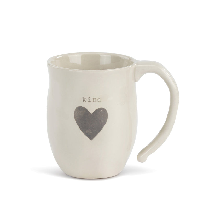 Kind Heart Cream Inspirational 16 ounce Ceramic Stoneware Coffee Mug