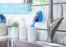 Nat & Jules Chic Rounded White 4.5 inch Matte Ceramic Bathroom Accessories Set of 4