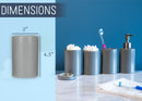 Nat & Jules Chic Rounded Grey 4.5 inch Matte Ceramic Bathroom Accessories Set of 4