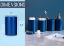 Nat & Jules Chic Rounded Blue 4.5 inch Matte Ceramic Bathroom Accessories Set of 4