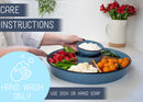 Nat & Jules Wood Partitions Matte Blue 16 inch Metal Enamel Divided Tray