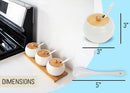 Nat & Jules Round Cream 9 ounce Stoneware Spice Container and Tray Set