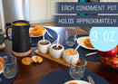 Nat & Jules Round Cream 9 ounce Stoneware Spice Container and Tray Set