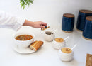 Nat & Jules Round Cream 9 ounce Stoneware Spice Container and Tray Set
