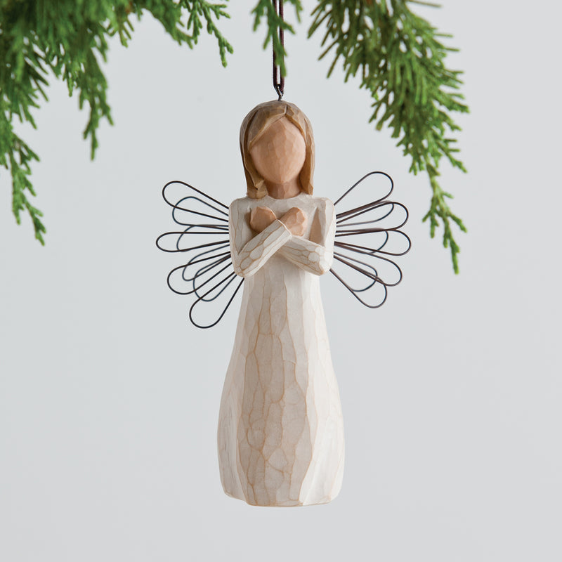 Willow Tree Sign for Love Ornament, Sculpted Hand-Painted Figure