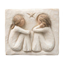 Willow Tree Friendship Plaque, Sculpted Hand-Painted bas Relief