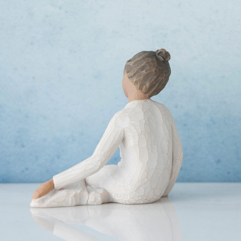 Willow Tree Thoughtful Child (Darker Skin Tone & Hair Color), Sculpted Hand-Painted Figure