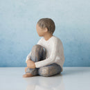 Willow Tree Caring Child (Darker Skin Tone & Hair Color), Sculpted Hand-Painted Figure