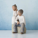 Willow Tree Brother and Sister (Darker Skin Tone & Hair Color), Sculpted Hand-Painted Figure