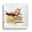 Dean Crouser Hummingbird In Nest Watercolor 7 x 7 Ceramic Stoneware Decorative Snack Plate