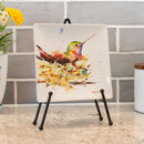 Dean Crouser Hummingbird In Nest Watercolor 7 x 7 Ceramic Stoneware Decorative Snack Plate