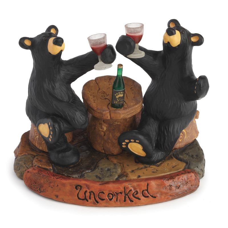 Uncorked Black Bear 5 x 6 Hand-cast Resin Figurine Sculpture