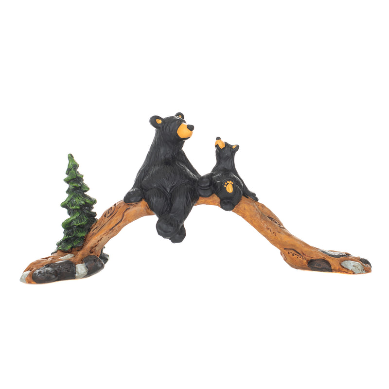 DEMDACO The Bridge Black Bear 4 x 11 Hand-cast Resin Figurine Sculpture