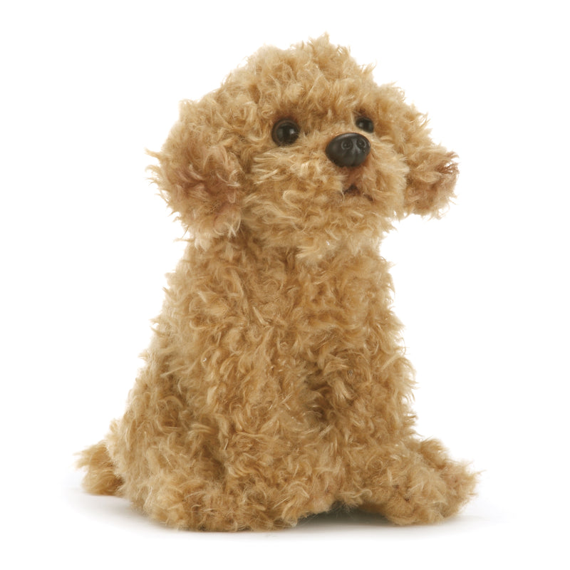 DEMDACO Labradoodle 5.5 Inch Childrens Plush Beanbag Stuffed Animal Toy, Light Brown