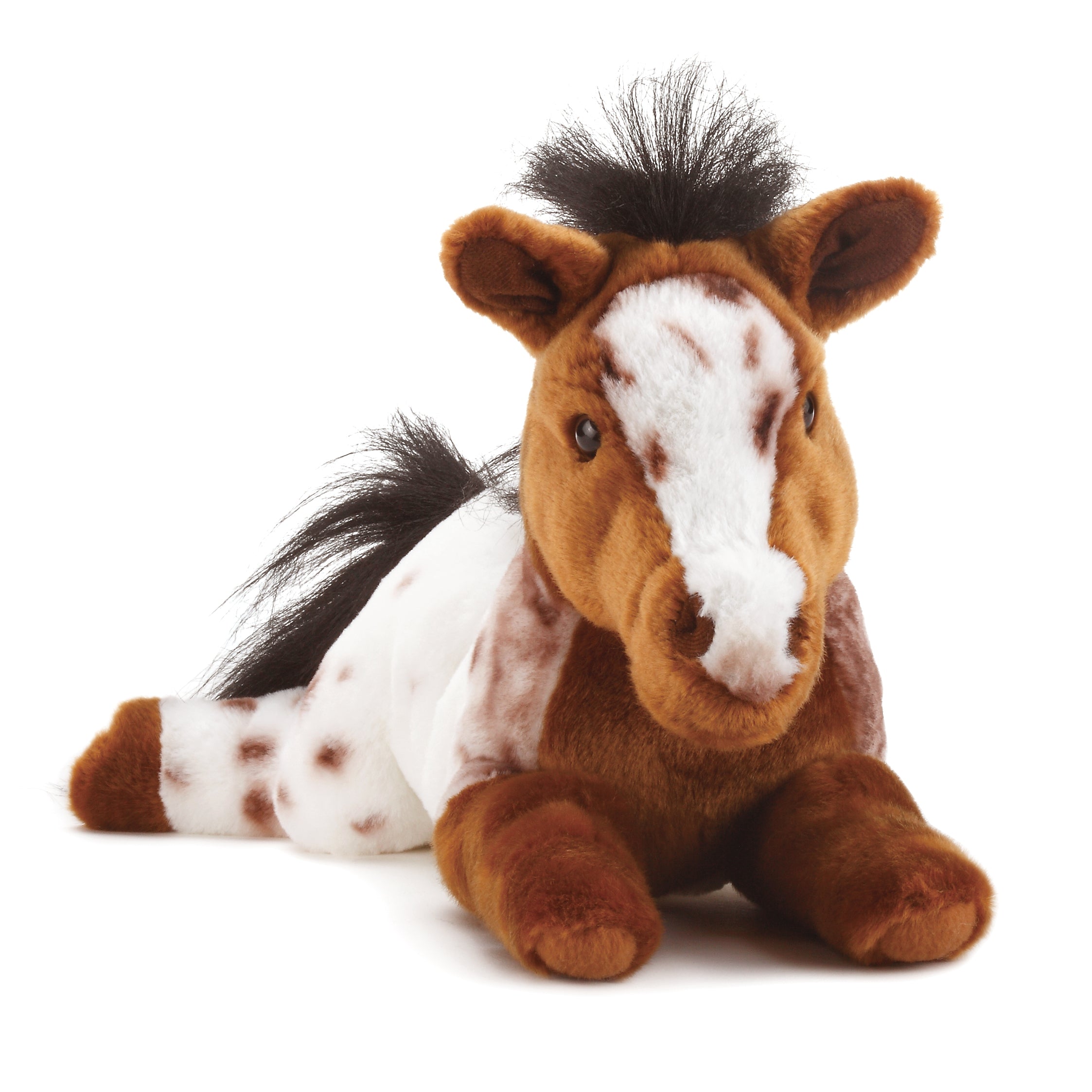 Appaloosa Horse Plush Stuffed Animal - 10 Inch Brown And White Realistic Toy, DEMDACO Collection