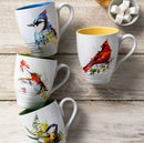 Dean Crouser Hummingbird and Flower Watercolor Green 16 ounce Glossy Ceramic Stoneware Mug