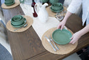 Elanze Designs Bistro Glossy Ceramic 8.5 inch Dinner Bowls Set of 4, Sage Green