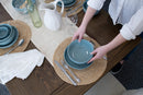 Elanze Designs Bistro Glossy Ceramic 6.5 inch Soup Bowls Set of 4, Ice Blue