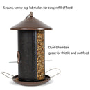 Hanging 12 inch Cherry Woodgrain Finish Heavy Duty Mesh Metal 3 Lb. Bird Feeder