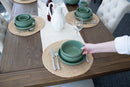 Elanze Designs Bistro Ceramic 7 inch Cereal Salad Bowls Set of 4, Sage Green