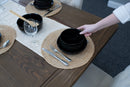Elanze Designs Bistro Glossy Ceramic 7 inch Cereal Salad Bowls Set of 4, Black
