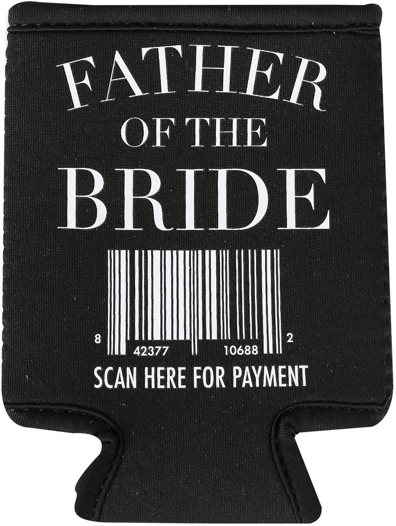 Mary Square Father of The Bride Beverage Sleeve, One Size, Black and White