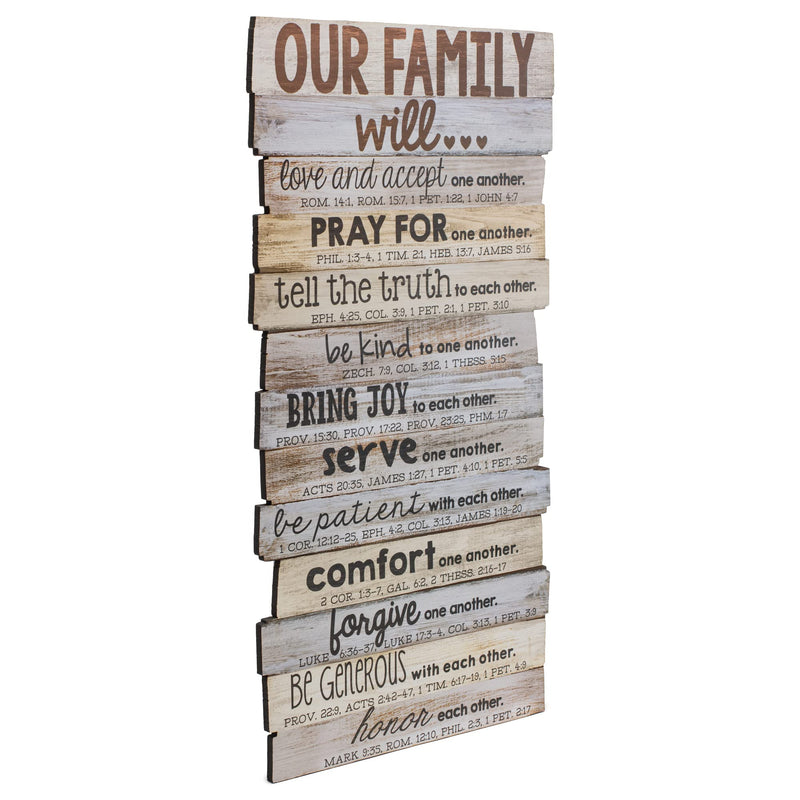 Lighthouse Christian Products Our Family Will Love One Another Rustic Stacked Pallet 8.5 x 16.5 Wood Wall Plaque