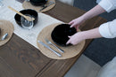 Elanze Designs Bistro Glossy Ceramic 6.5 inch Soup Bowls Set of 4, Black