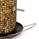 Hanging 12 inch Cherry Woodgrain Finish Heavy Duty Mesh Metal 3 Lb. Bird Feeder