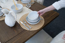 Elanze Designs Bistro Glossy Ceramic 7 inch Cereal Salad Bowls Set of 4, White