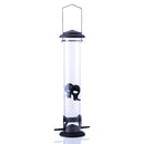 Front view of Hanging Matte Black Weather Resistant 1 Lb. Bird Seed Feeder