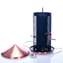 12 inch Copper Finish Heavy Duty Mesh Metal 3 Lb. Dual Nut and Seed Bird Feeder