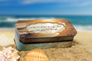 Home décor keepsake and trinket box made with hidden musical mechanism inside