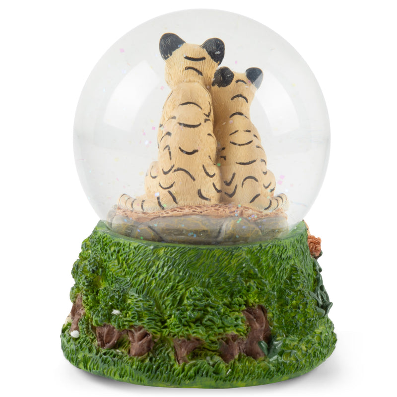 Endangered Clouded Leopard 100MM Water Globe Plays Tune Wave Only Just Begun