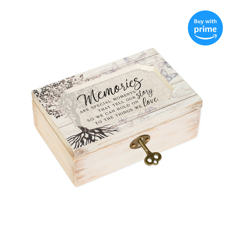 Memories Moments White Wash Butterfly Tree Petite Decoupage Music Box Plays What a Wonderful World