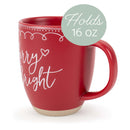 Elanze Designs Merry Raw Clay Bottom Red 13 ounce Ceramic Christmas Coffee Mug