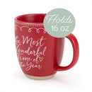 Elanze Designs Wonderful Raw Clay Bottom Red 13 ounce Ceramic Christmas Coffee Mug