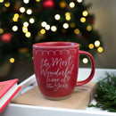 Elanze Designs Wonderful Raw Clay Bottom Red 13 ounce Ceramic Christmas Coffee Mug