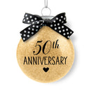 Elanze Designs 50th Anniversary Gold Tone 4 inch Blown Glass Ball Christmas Ornament