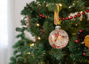 Elanze Designs Believe White Floral 4 inch Glass Round Disc Christmas Ornament