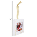 Elanze Designs Family White 4 x 3 Metal Mini Picture Frame Christmas Ornament