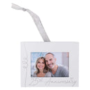 Elanze Designs 25th Anniversary White 4 x 3 Metal Mini Picture Frame Christmas Ornament