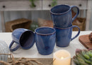 Elanze Designs Reactive 17 ounce Ceramic Curved Body Mugs Set of 4, Midnight Purple