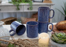 Elanze Designs Reactive 17 ounce Ceramic Straight Body Mugs Set of 4, Midnight Purple
