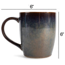 Elanze Designs Reactive 17 ounce Ceramic Curved Body Mugs Set of 4, Cascade Brown