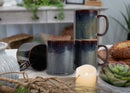 Elanze Designs Reactive 17 ounce Ceramic Straight Body Mugs Set of 4, Cascade Brown