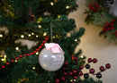 Elanze Designs Braver Stronger Loved Silver Tone 4 inch Blown Glass Ball Christmas Ornament