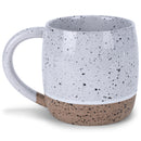 Elanze Designs Speckled Raw Bottom 17 ounce Ceramic Mugs Pack of 2, White