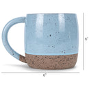 Elanze Designs Speckled Raw Bottom 17 ounce Ceramic Mugs Pack of 4, Ice Blue