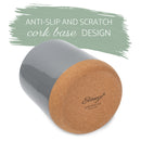 Glossy X-Large Ceramic Stoneware Cork Bottom Kitchen Utensil Holder, Grey